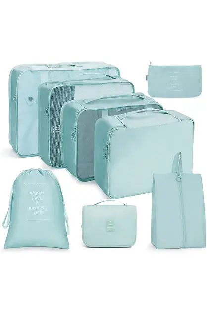 8pcs Packing Cubes Travel Luggage Storage Bag