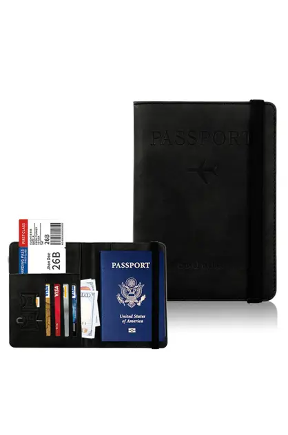 RFID Blocking Passport Holder for Travel Accessories Passport Purse Card Wallet