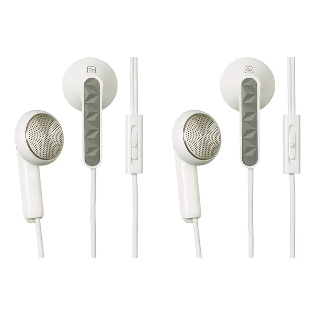 2x Go Travel Volume Control Stereo In-Ear Earphones 3.5mm Jack for Phones Asst