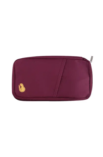 Multi Functional Travel Passport Package Holder Case Wine Red