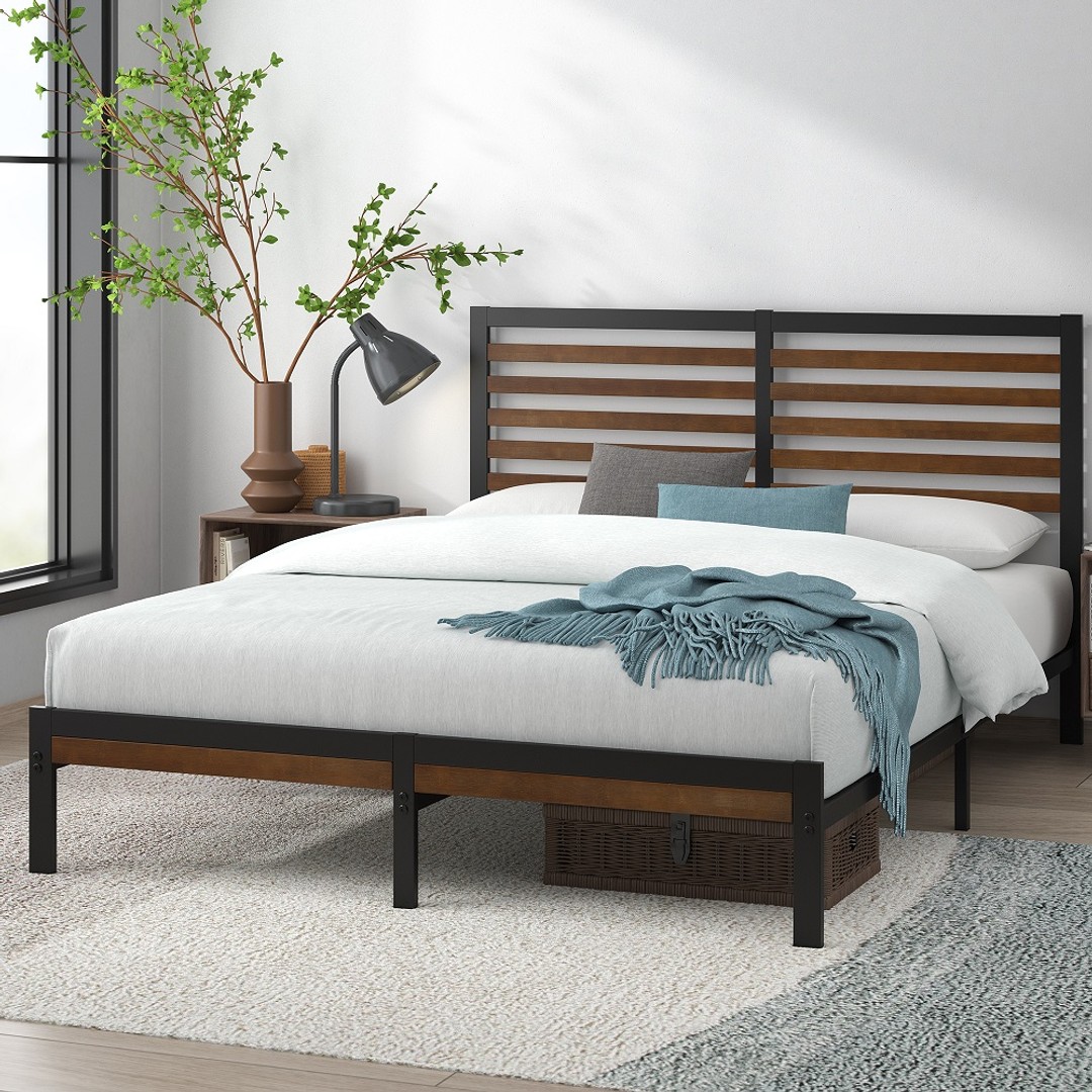 Zinus Bamboo and Metal Bed Frame | The Warehouse