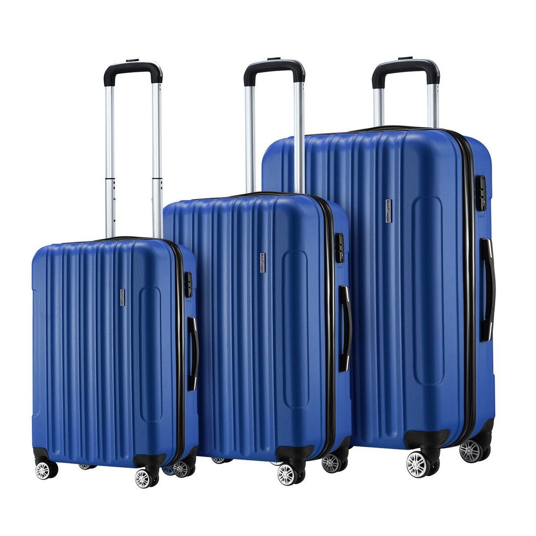 3PCS Luggage Set Hard Travel Suitcases Carry On Lightweight Trolley ...
