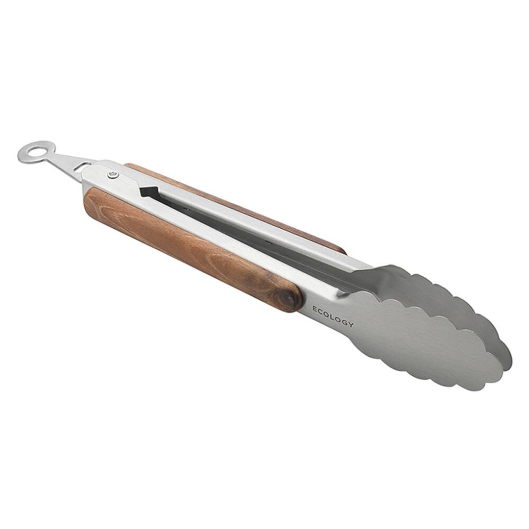 Ecology 23cm Acacia Tongs Wood/Stainless Steel Kitchen Utensil Food ...