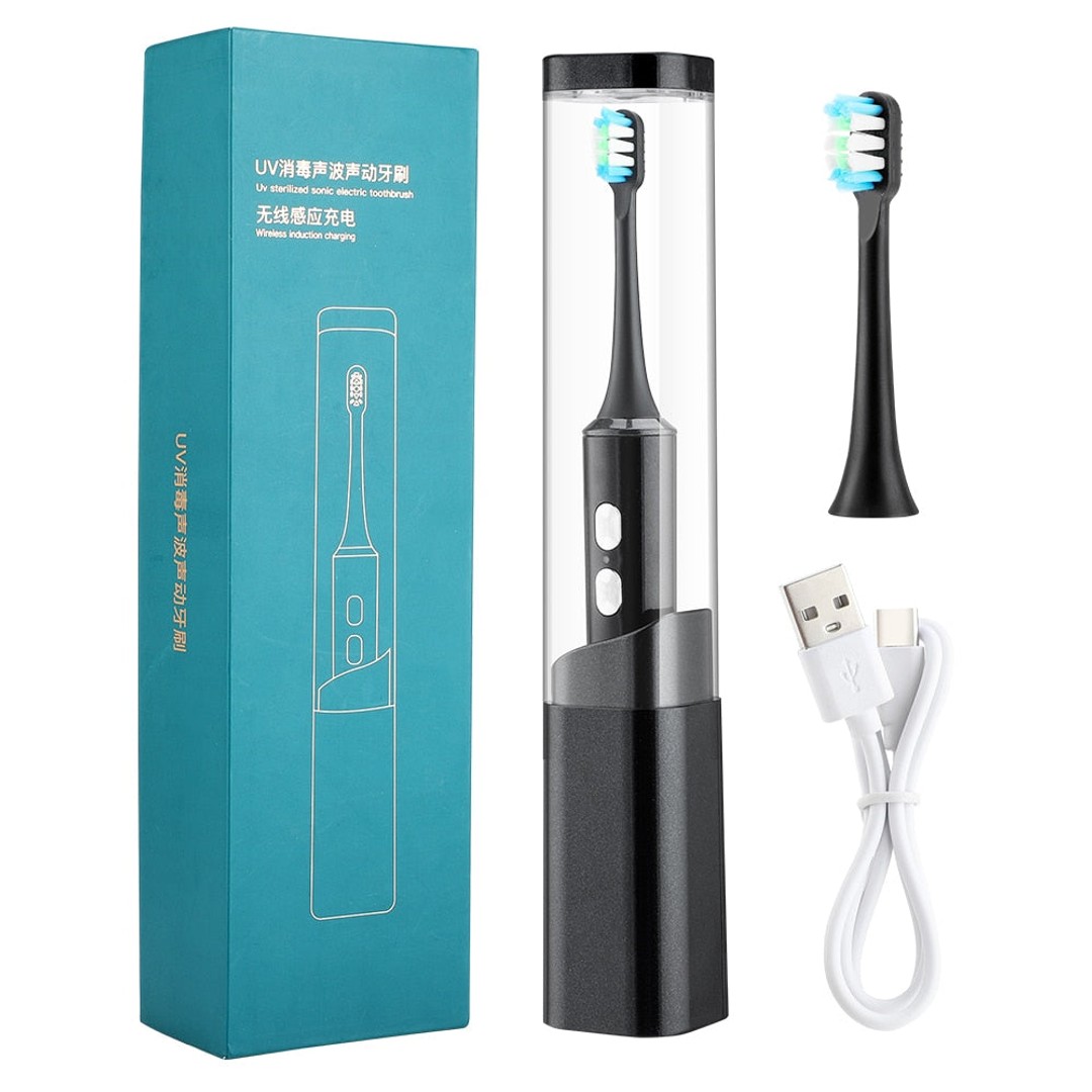 Ultrasonic Electric Toothbrush UV Disinfection Tooth Brush Heads Sonic ...
