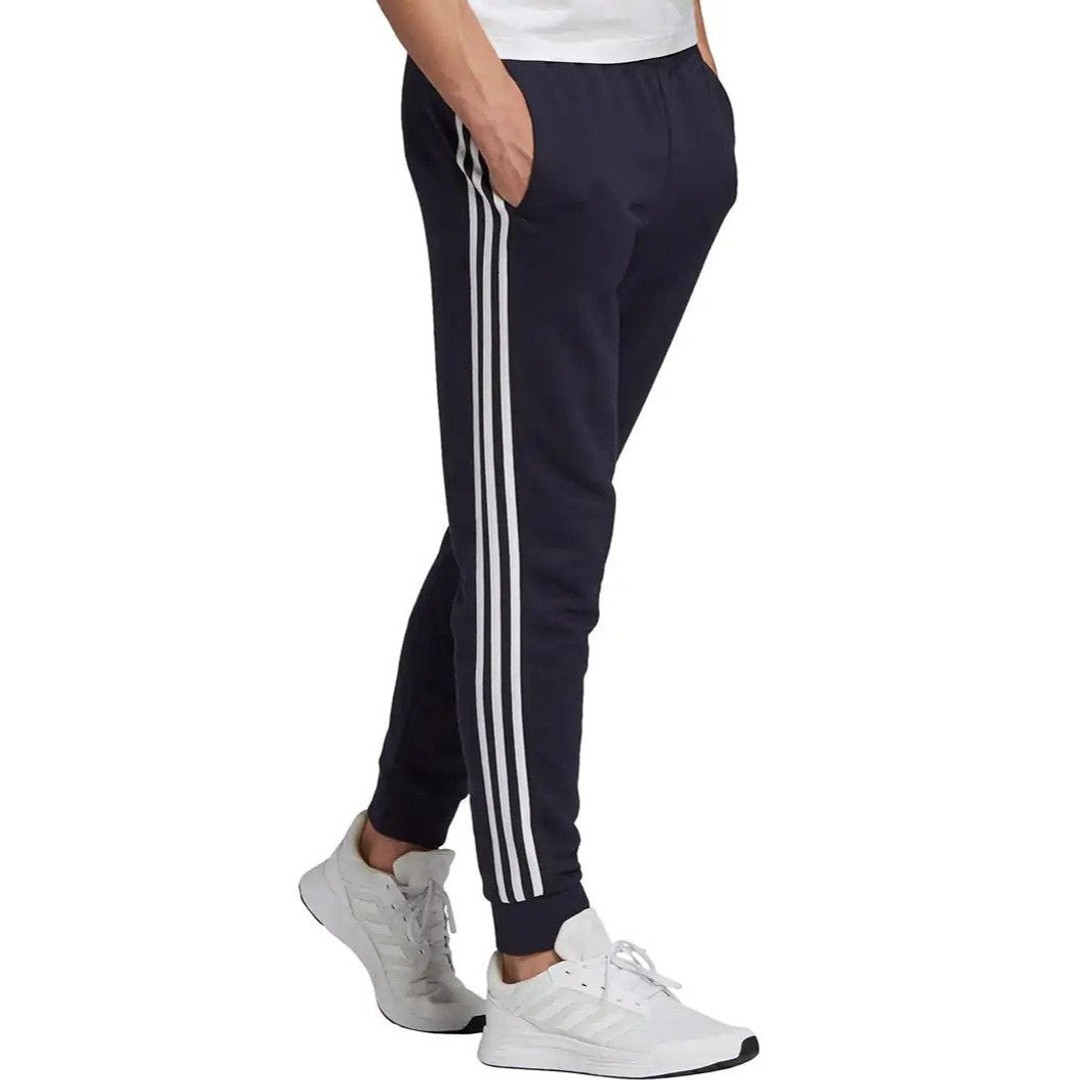 Adidas Men's Essentials French Terry Tapered Cuff 3-Stripes Pants ...