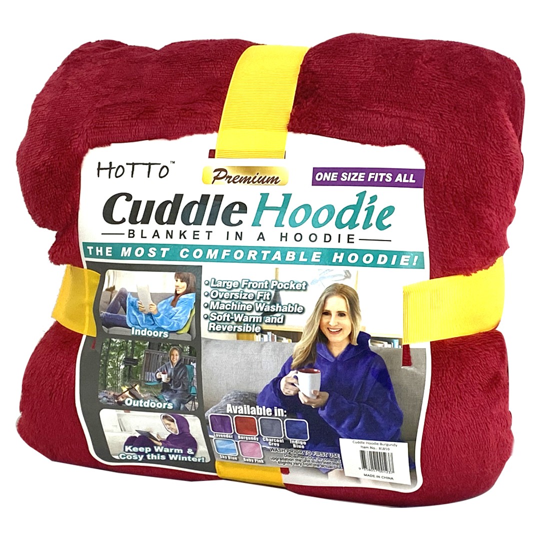 Hotto Cuddle Hoodie Blanket Reversible Unisex Plush Soft Sherpa w ...