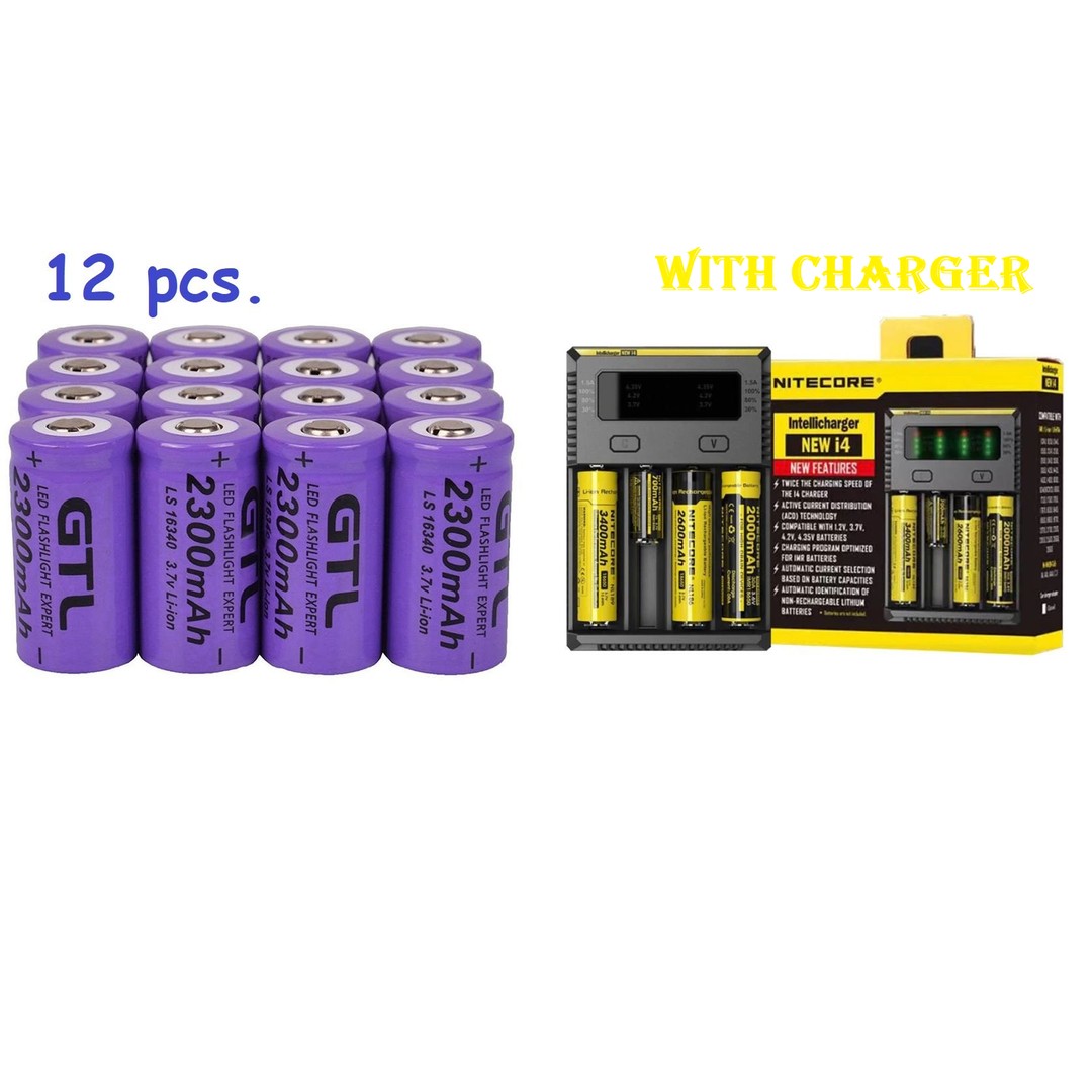 CR123A Rechargeable Batteries for Arlo Cameras 12pcs + Charger