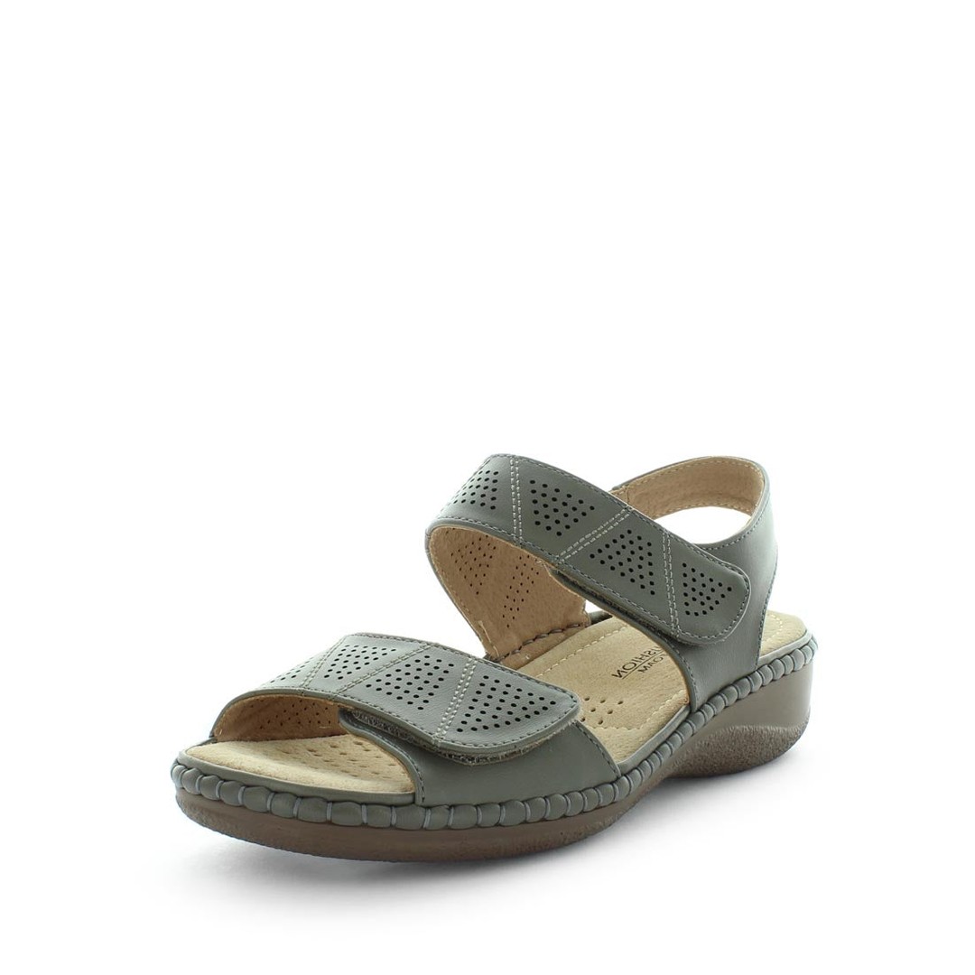 Aerocushion Manela Faux Leather Sandals Womens Memory Foam Summer Shoes ...