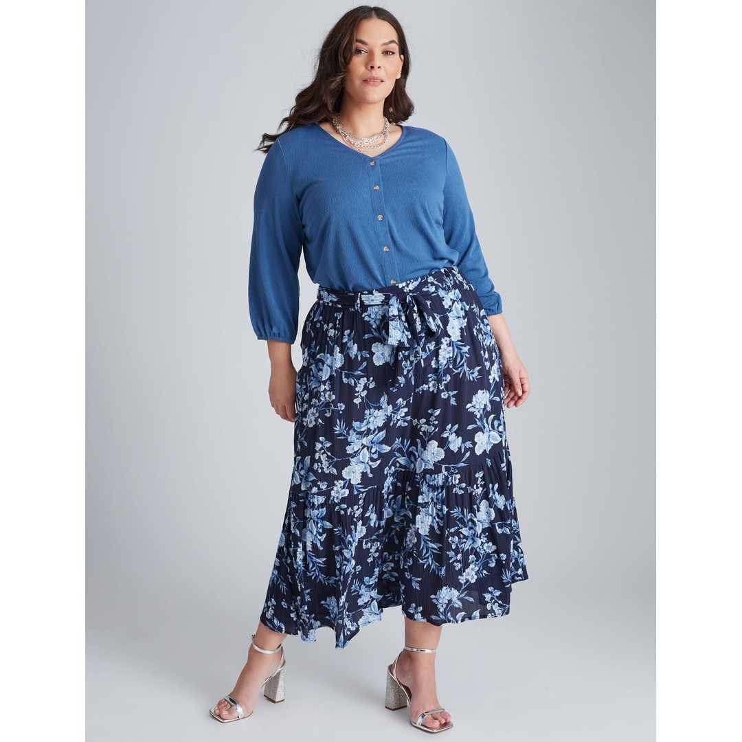 AUTOGRAPH - Plus Size - Womens Skirts - Midi - Summer - Blue - Floral ...