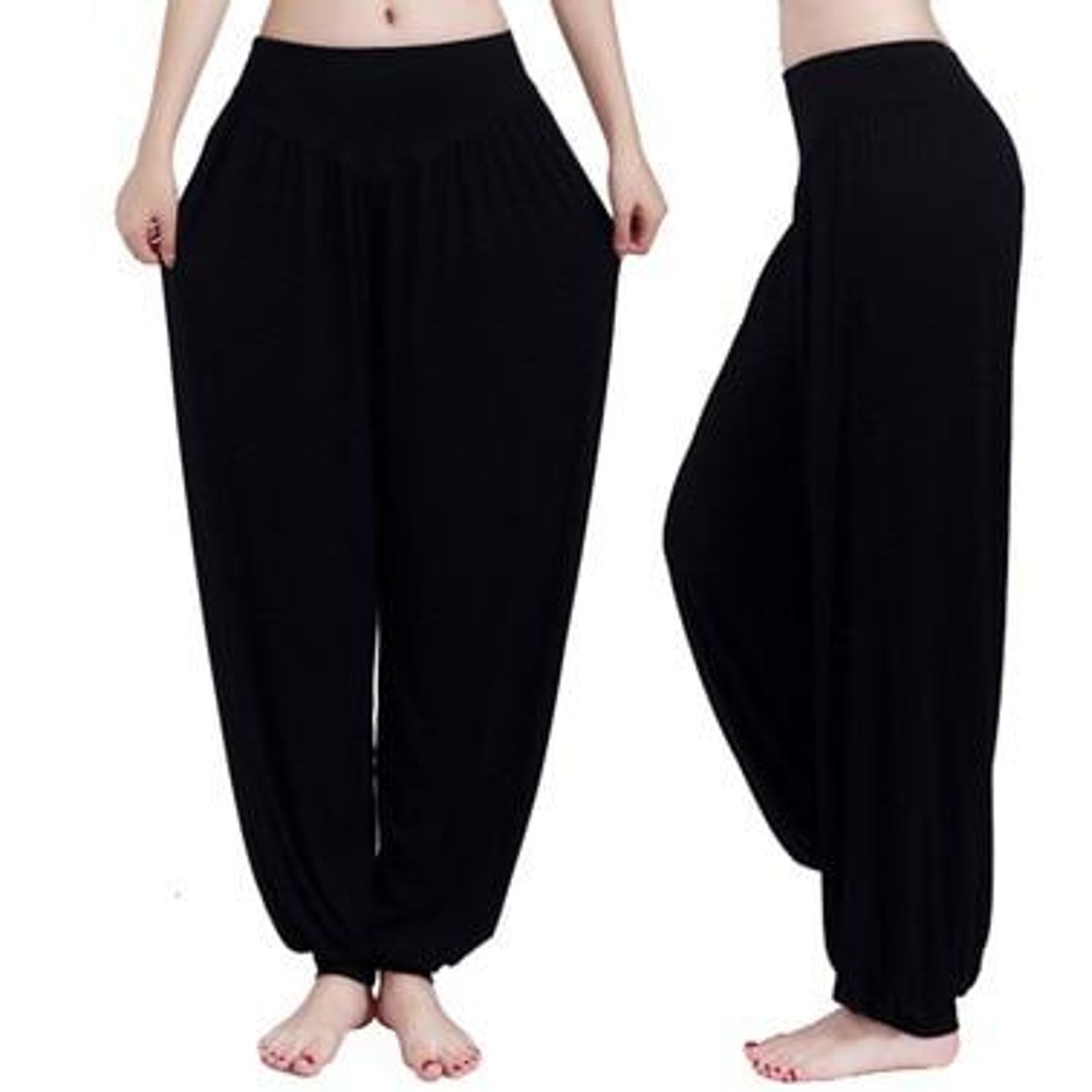 Solid Colour Cotton Soft Yoga Sports Dance Harem Pants For Women | The ...