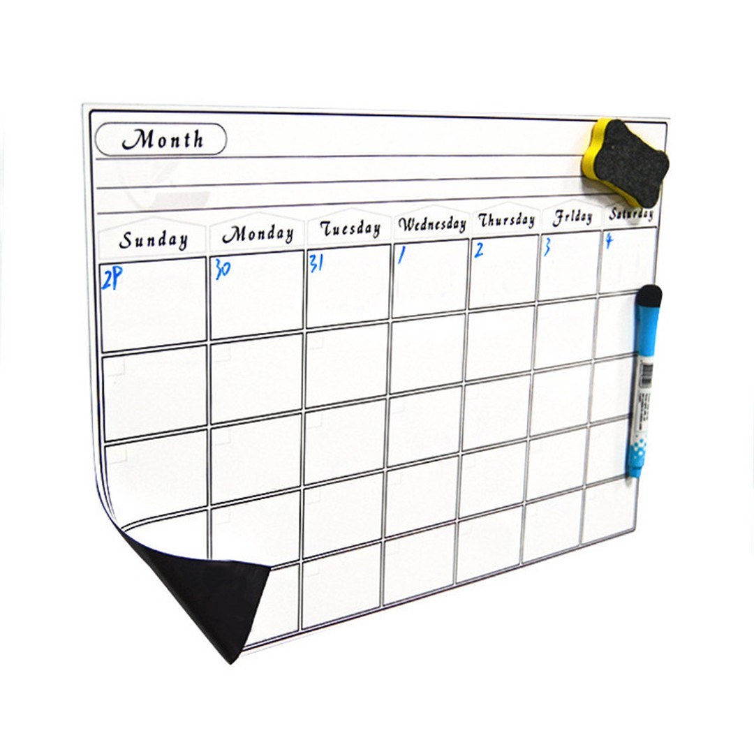 Dry Erase Calendar Monthly Board for Fridge The Warehouse