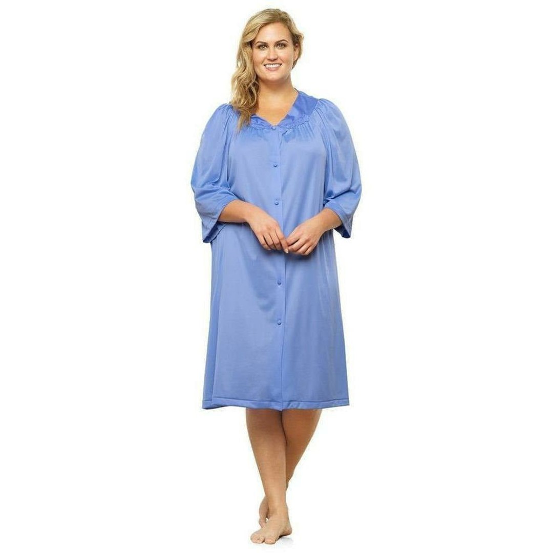 Exquisite Form Knee Length Button Up Dressing Gown | The Warehouse