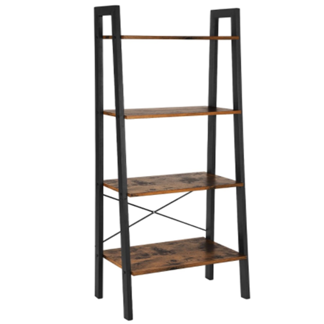 InStock Furniture and Homeware 4 level steel ladder bookcase bookshelf