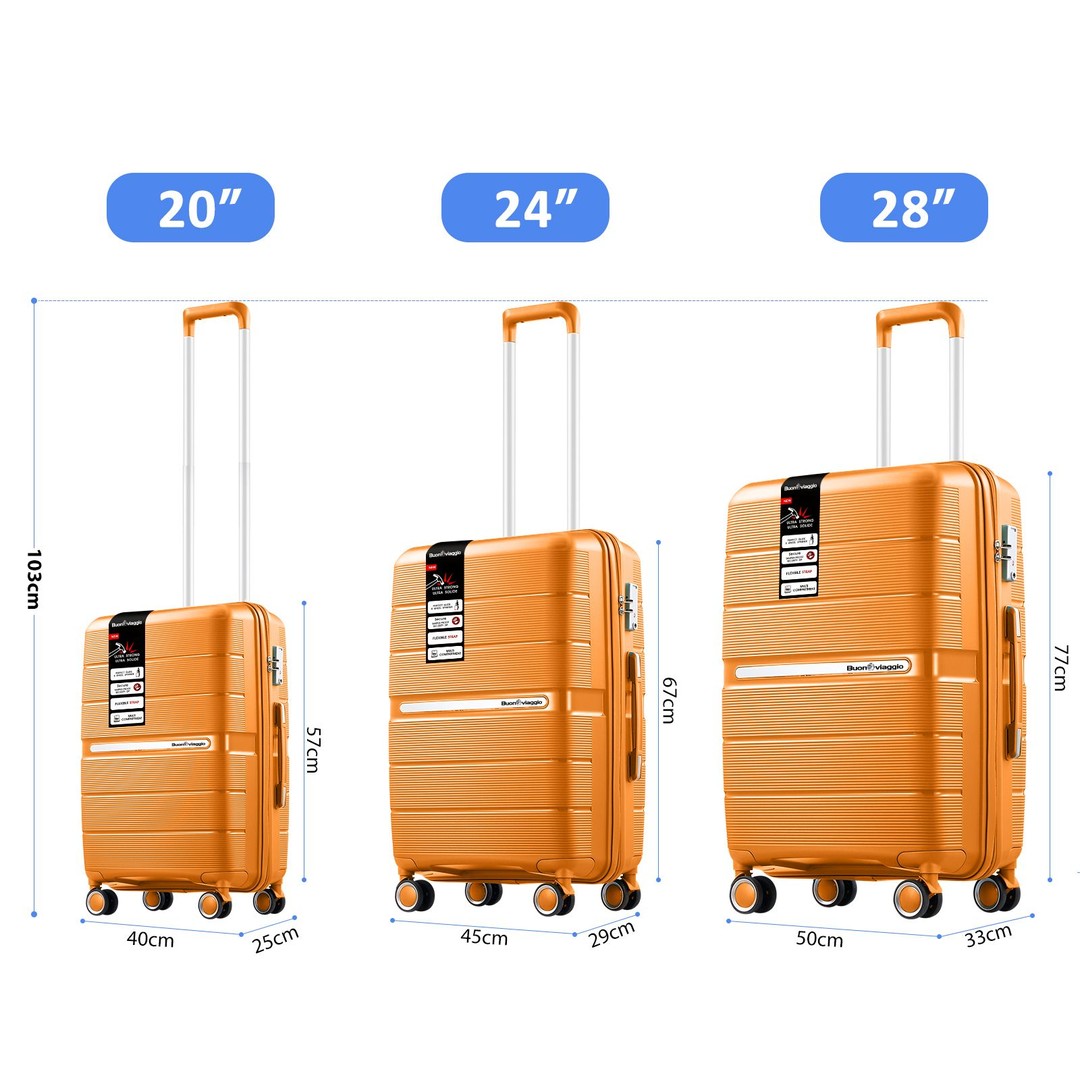 3 Piece Carry On Luggage Set Travel Suitcase Hard Shell Cabin ...