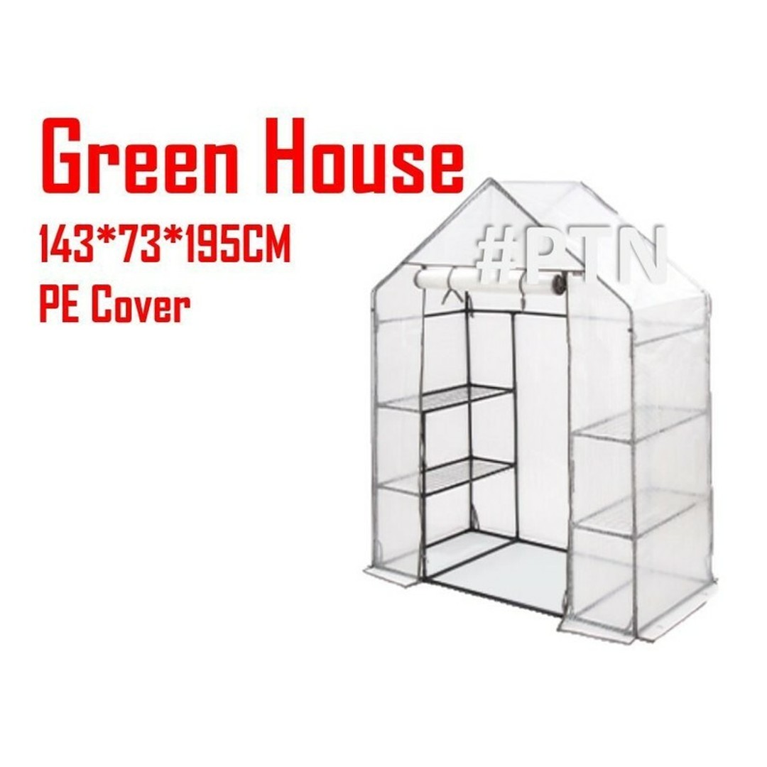 HES PE Greenhouse 143x73x195 cm + Shelf Green house Tube Walk Transparent Kit