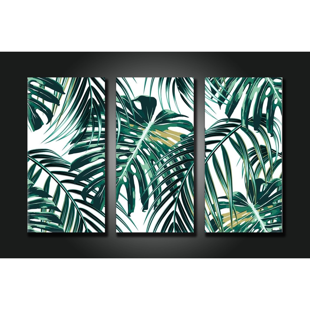 framed-3-panels-leaf-canvas-print-wall-art-the-warehouse