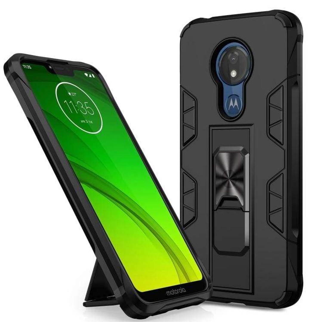 Motorola Moto G7 Power Shockproof Protective Case with Metal Patch / Stand