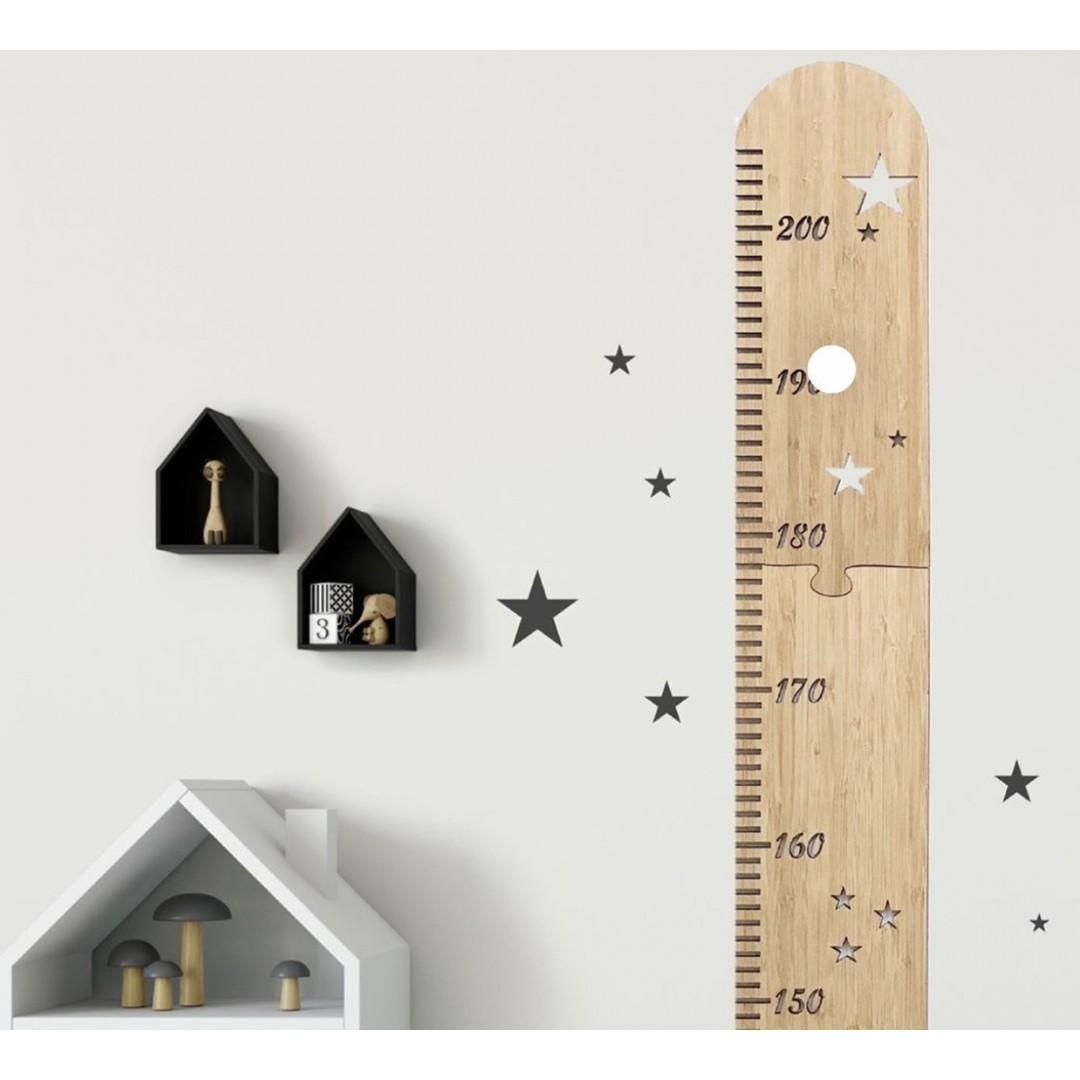 Taylorson Wooden Ruler Height Growth Chart for Kids - Room Wall Decor
