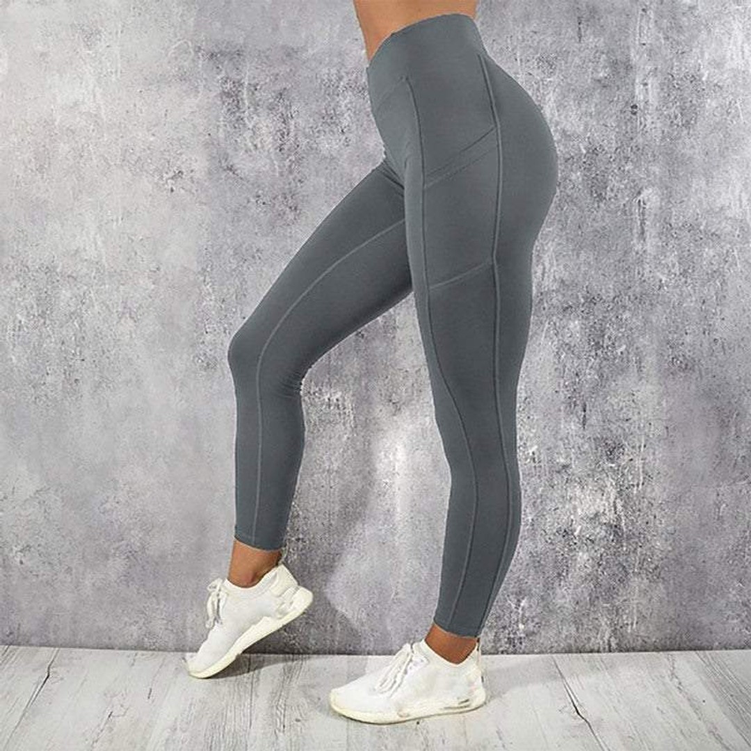 Women's Gym Tights Leggings High Waist With Side Pocket Yoga Fitness ...