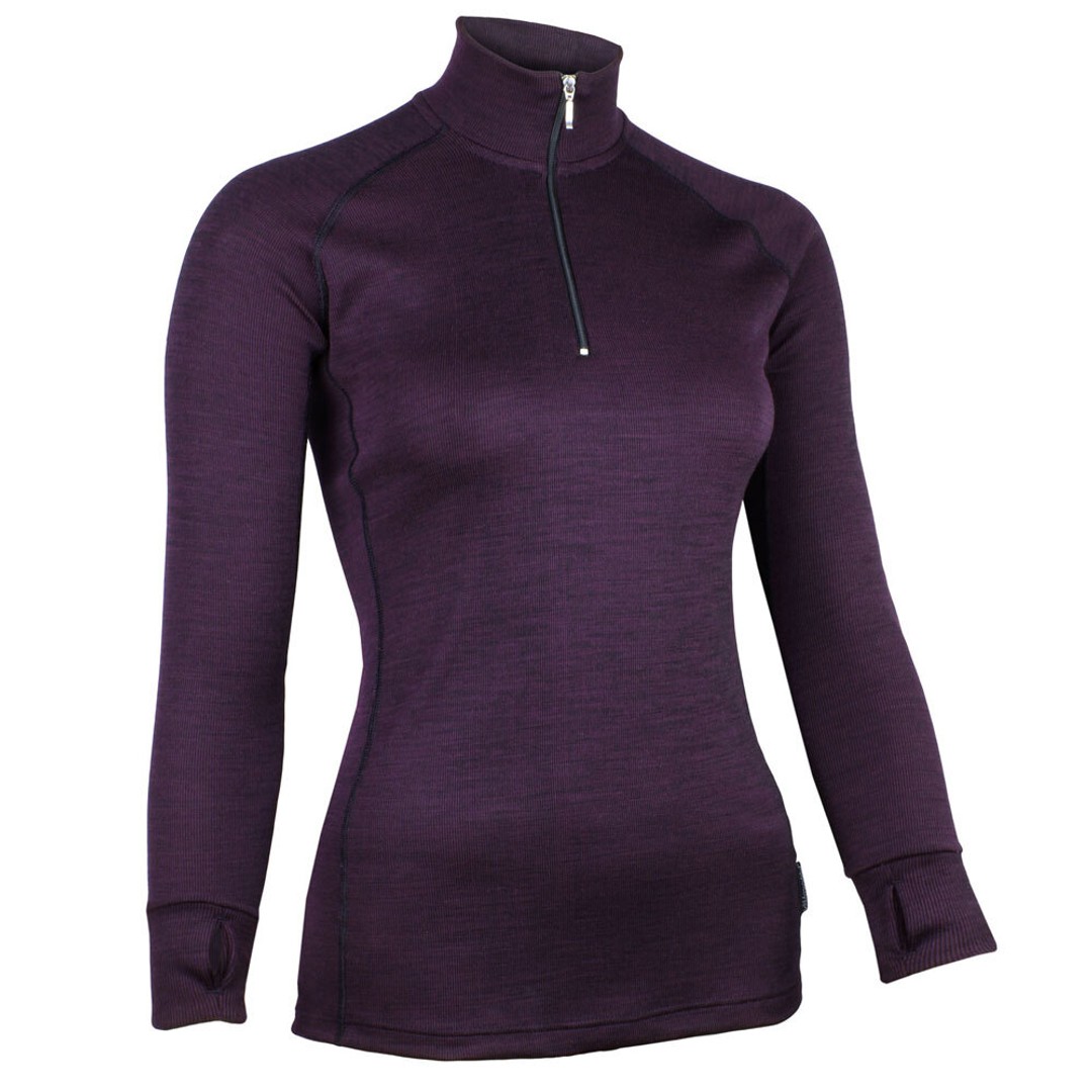 Wilderness Wear Women's Thermal Activewear Long Sleeve Zip Neck Top 8/XS Merlot