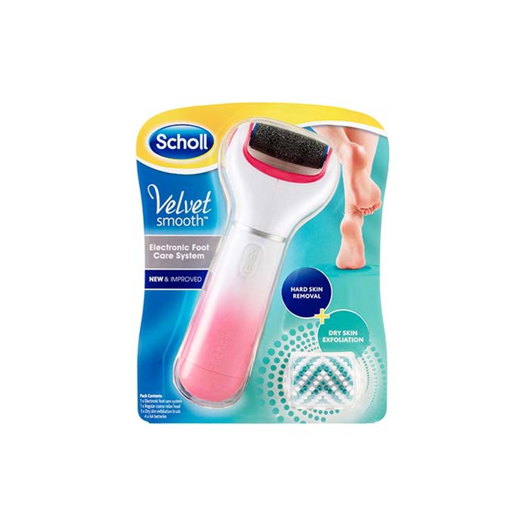 Scholl Velvet Smooth Electronic Foot Care System Pink The Warehouse