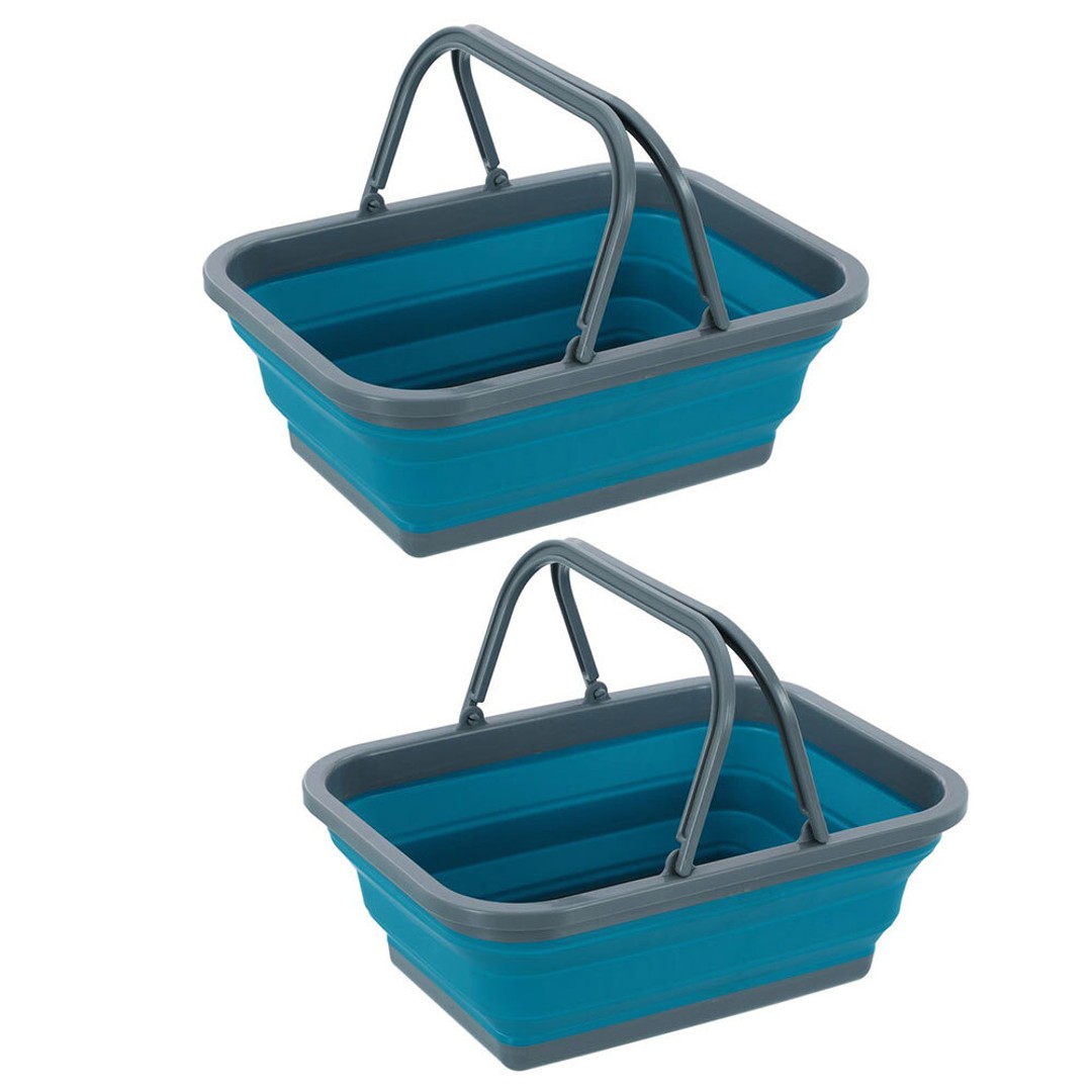 2x Boxsweden Foldaway 38cm Foldable 10L Carry Basket Food Storage w ...