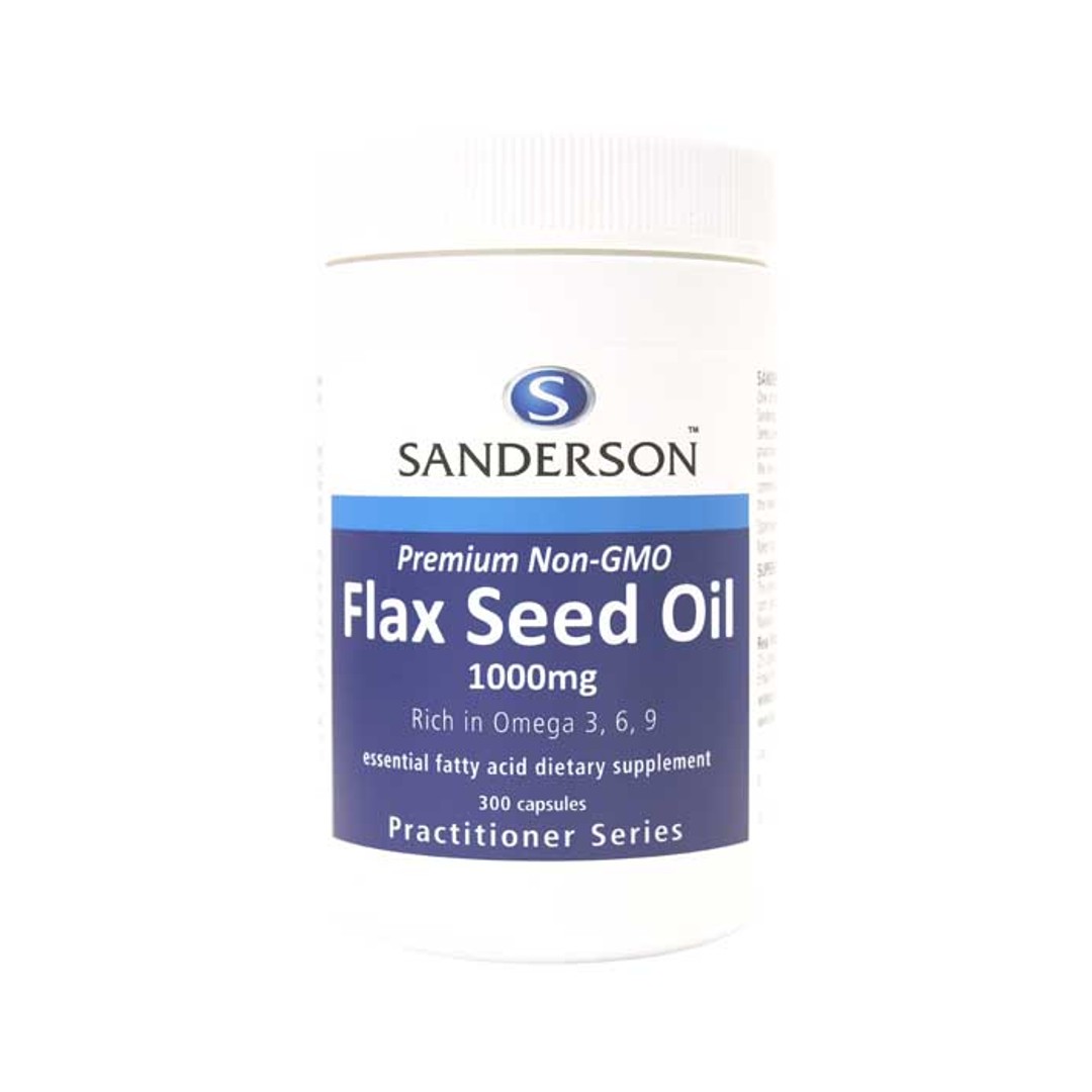 Sanderson Premium Organic Non-GMO Flax Seed Oil 1000mg 300