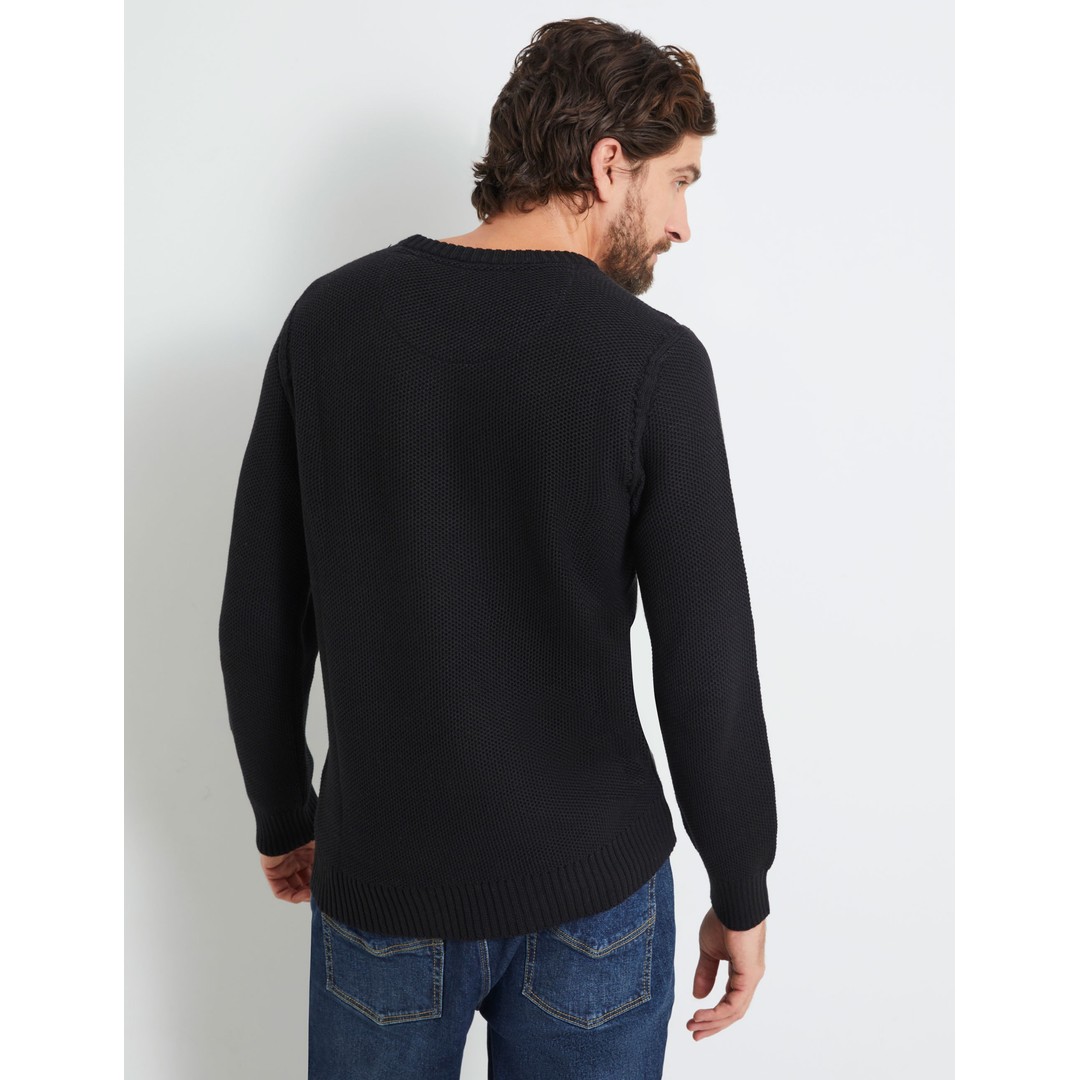 RIVERS - Mens Jumper - Regular Winter Sweater - Black Pullover - Cotton ...