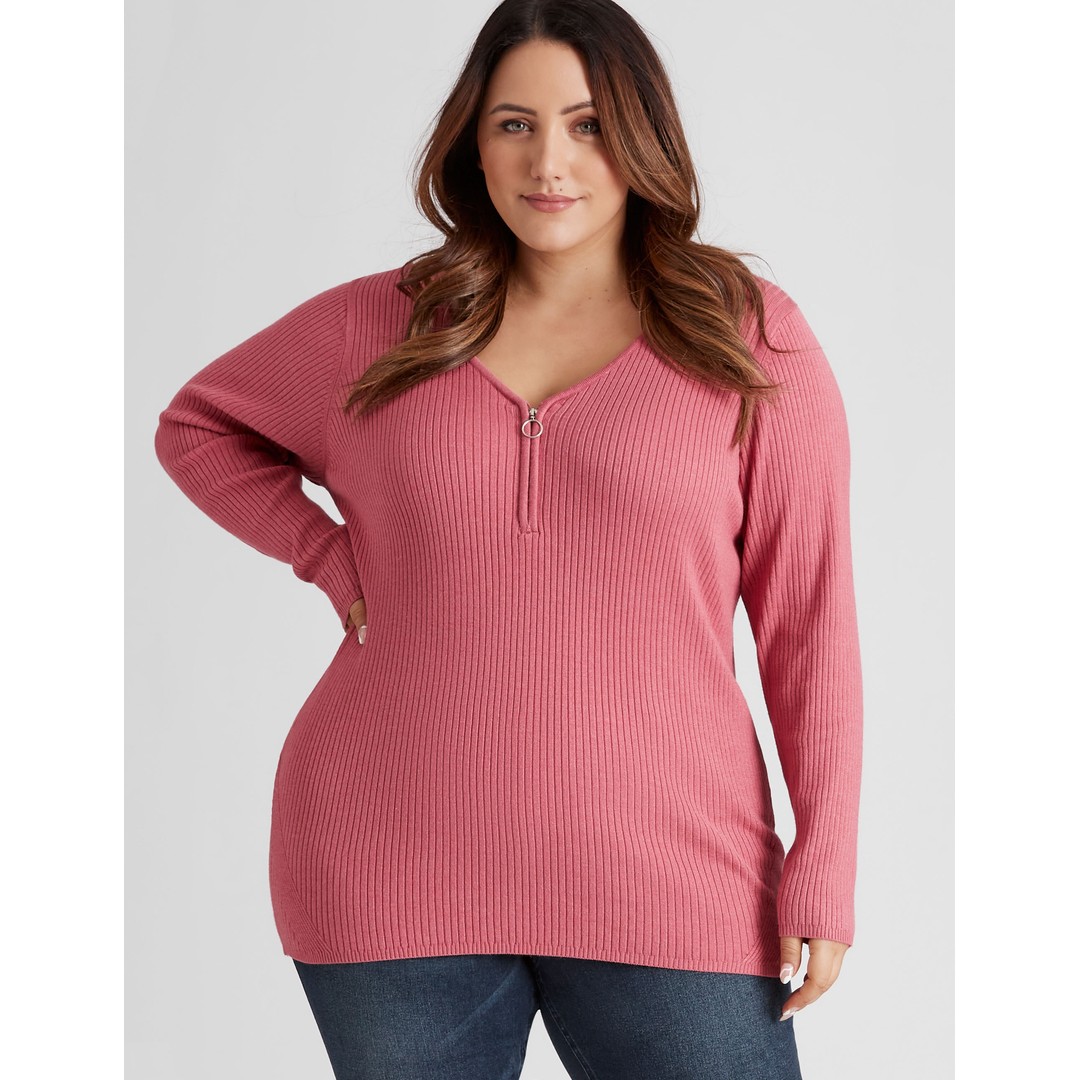 Womens Beme Ribbed Jumper - Plus Size | The Warehouse