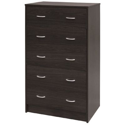 Living Co Madrid Tallboy 5 Drawer Chocolate Brown Living Co