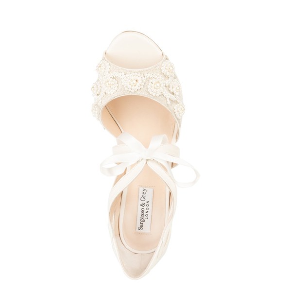 Sargasso and Grey Serena - Extra Wide Fit Bridal Sandal - Ivory Leather ...