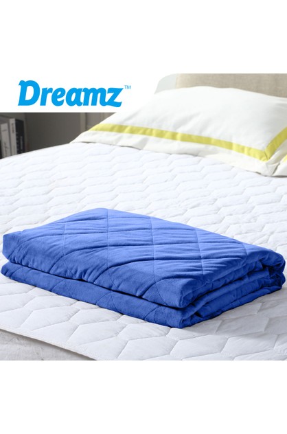 Shop DreamZ Adult Size Weighted Blanket for 11kgs in the Colour Blue