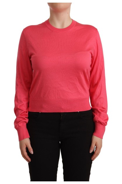 Dolce Gabbana Pink Silk Crewneck Pullover Top Sweater | DOLCE & GABBANA  Online | TheMarket New Zealand