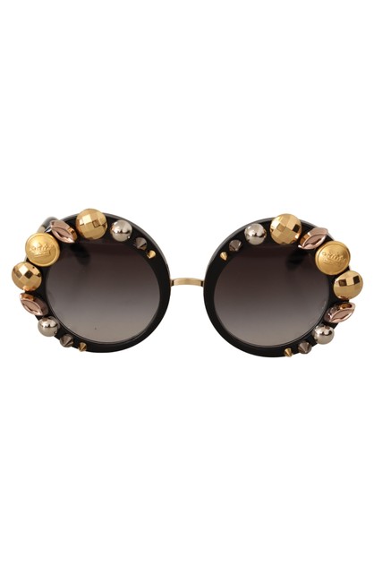 Dolce & Gabbana Gold Metal Black Lens Round Studded Sunglasses Women's |  DOLCE & GABBANA Online | TheMarket New Zealand