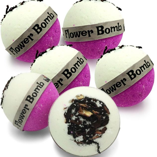 Flower Bomb Bubble Bath Bomb with Pink Lychee Set of 6