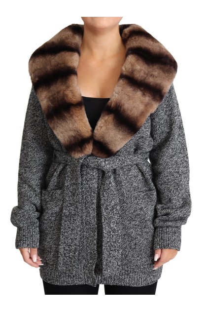 Dolce Gabbana Gray Cardigan Fur Coat Cashmere Jacket | DOLCE & GABBANA  Online | TheMarket New Zealand
