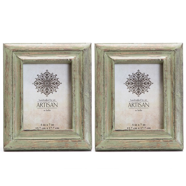2x Deep Handcrafted Sage Photoframe 26cm Picture Frame Decor f/ 5x7 ...