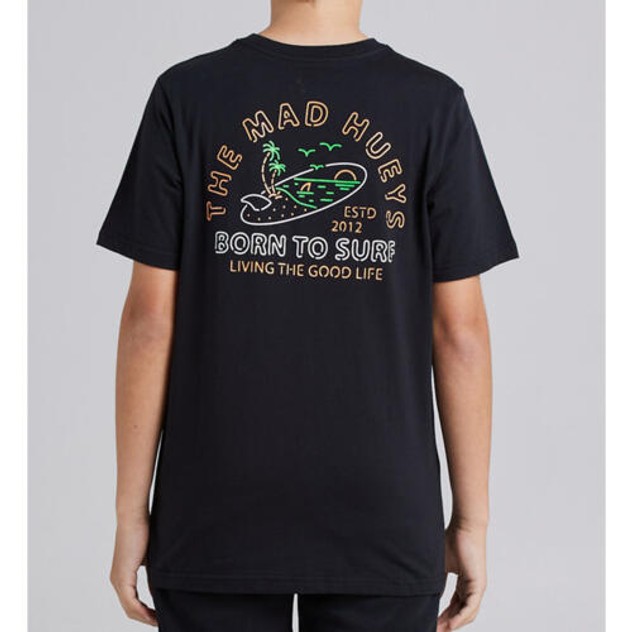 THE MAD HUEYS NEON SURF | YOUTH SS TEE BLACK | The Mad Huey's Online ...