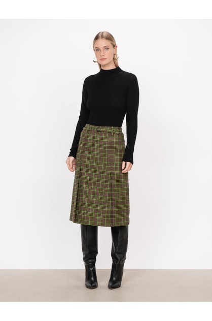 Veronika Maine Neon Plaid Midi Skirt | Veronika Maine Online ...