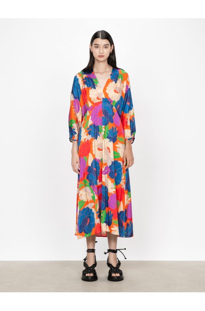 Veronika Maine Neon Peonies Midi Dress | Veronika Maine Online ...