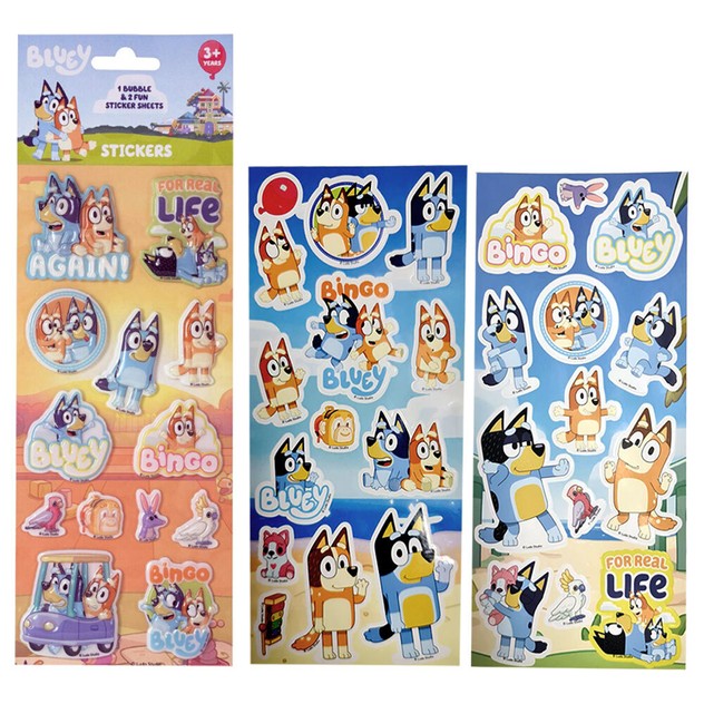 Bluey 3 Bubble And 6 Fun Kids Sticker Sheets Scrapbooking Crafts Toddlers