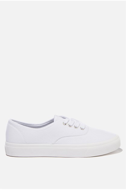Rubi Shoes Jamie Lace Up Plimsoll White | Rubi Shoes Online | TheMarket ...