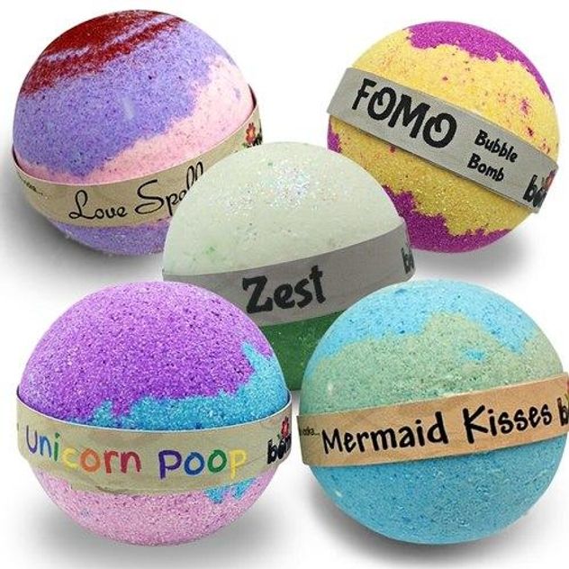 Bubble Bath Lovers Bath Bomb Gift Set of 5 Bath Fizzers Mermaid Kisses ...
