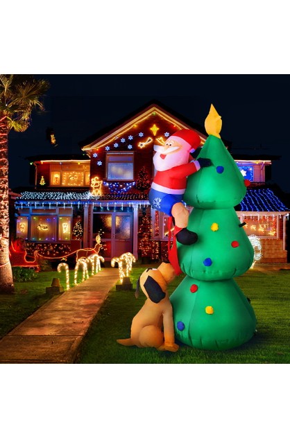 Jingle Jollys 1.8M Christmas Inflatable Santa Tree Lights Outdoor ...