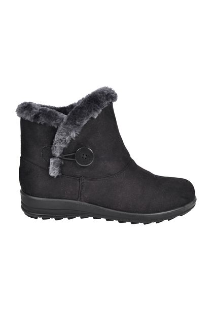 Mallory By Vybe Lifestyle Faux Fur Slip On Flat Ankle Boot Womens ...