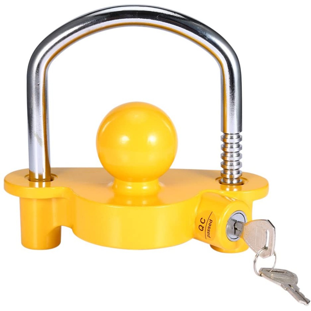 Universal Coupler Hitch Trailer Lock Adjustable Storage Security Trailer Hitch Coupling Lock-Hitch Ball Coupler Lock