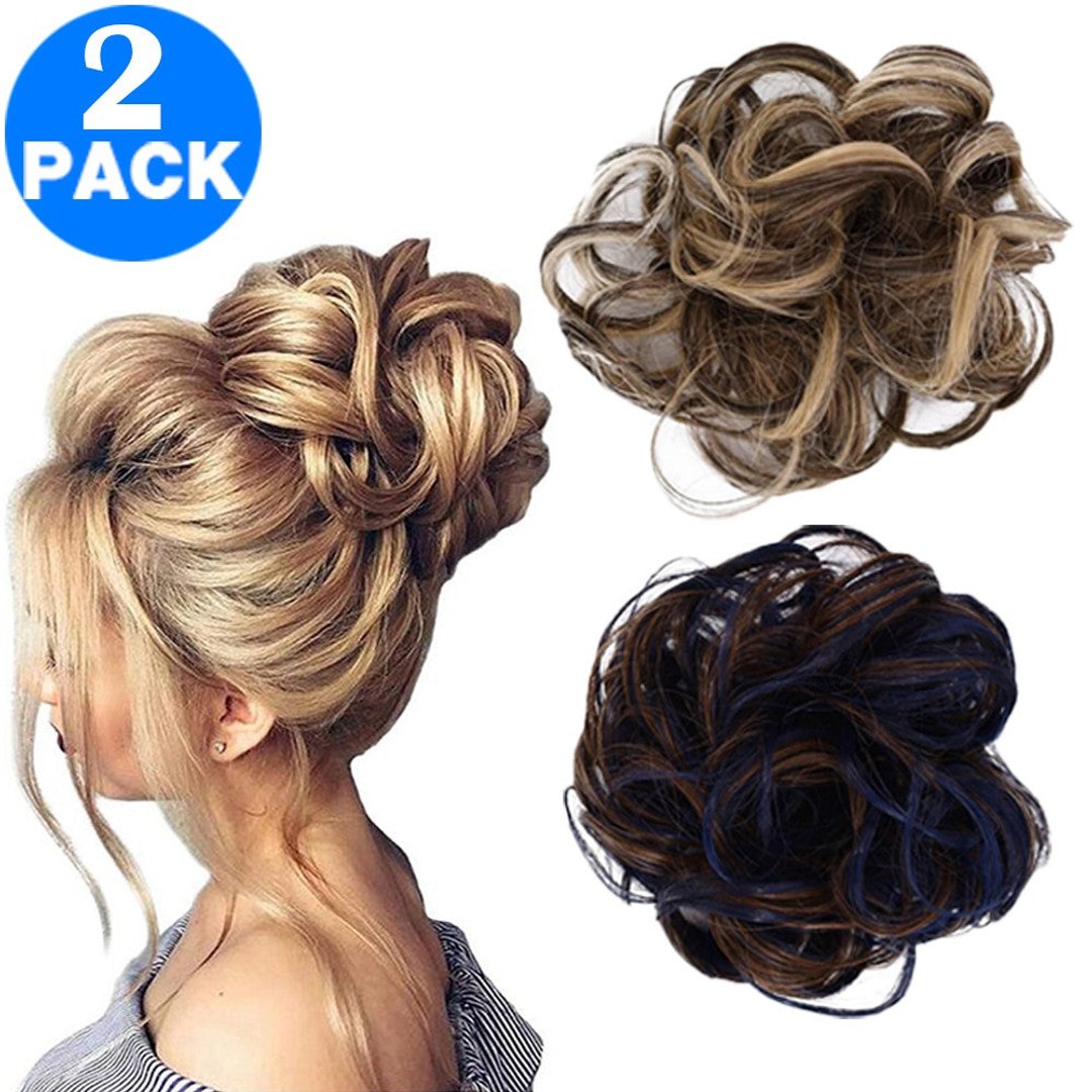 Messy Bun Scrunchie Hair Extension Style 3 and Style 4