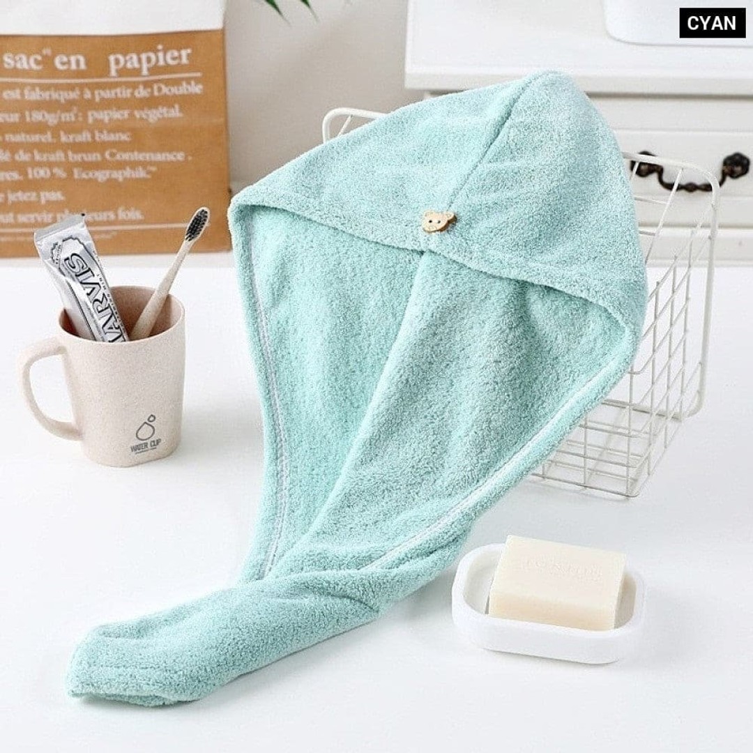 Women Hair Drying Hat Quick-dry Microfiber Hair Towel Cap Absorption Turban Hair Dry Cap