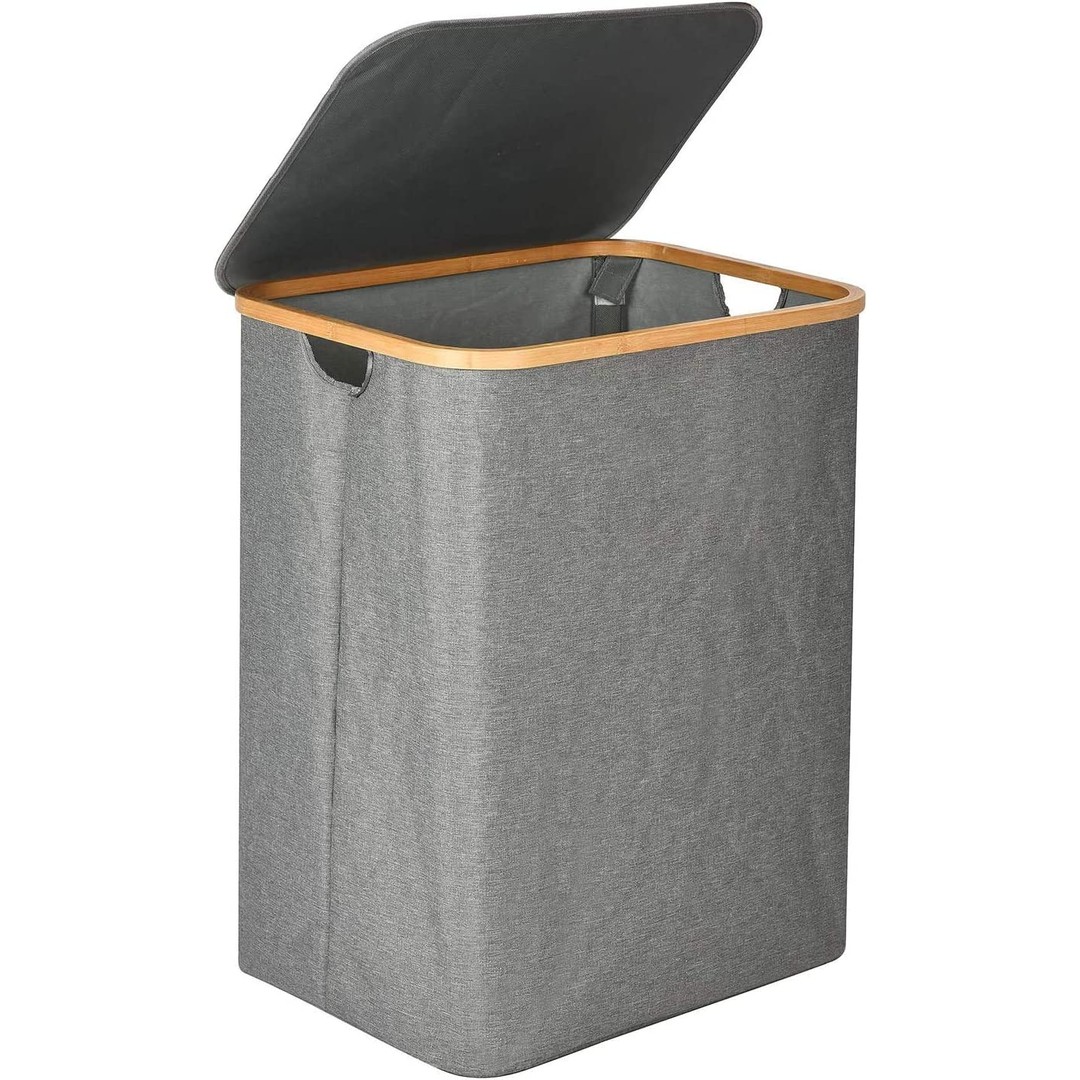 Single Laundry Basket with Lid (Canvas)