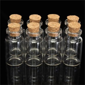 10pcs 45x24mm 12ml Small Cute Mini Cork Stopper Glass Bottles Vials Jars Containers Small Wishing